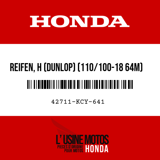 image de 42711-KCY-641 REIFEN, H (DUNLOP) (110/100-18 64M)