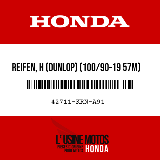 image de 42711-KRN-A91 REIFEN, H (DUNLOP) (100/90-19 57M)