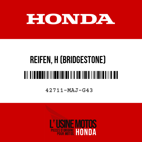 image de 42711-MAJ-G43 REIFEN, H (BRIDGESTONE) (160/70ZR17)