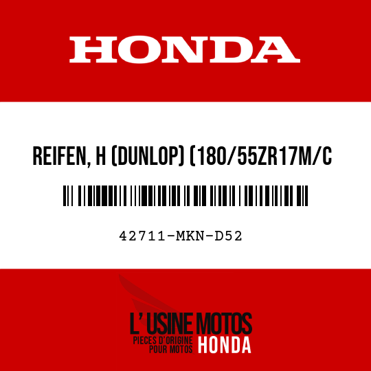 image de 42711-MKN-D52 REIFEN, H (DUNLOP) (180/55ZR17M/C 73W)