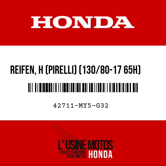 image de 42711-MY5-G32 REIFEN, H (PIRELLI) (130/80-17 65H)