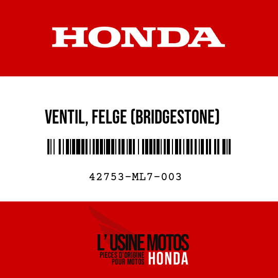 image de 42753-ML7-003 VENTIL, FELGE (BRIDGESTONE)