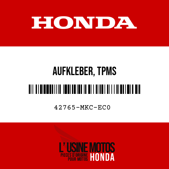 image de 42765-MKC-EC0 AUFKLEBER, TPMS