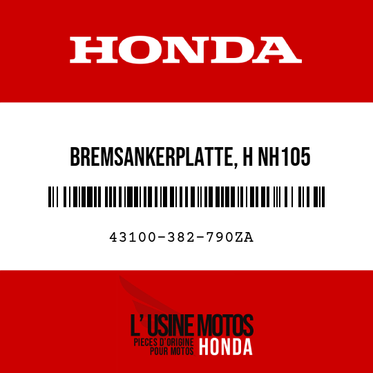 image de 43100-382-790ZA BREMSANKERPLATTE, H NH105 
