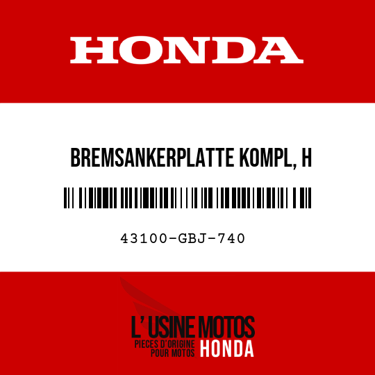 image de 43100-GBJ-740 BREMSANKERPLATTE KOMPL, H