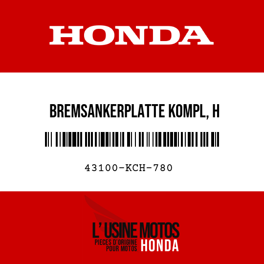 image de 43100-KCH-780 BREMSANKERPLATTE KOMPL, H