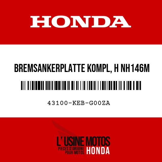 image de 43100-KEB-G00ZA BREMSANKERPLATTE KOMPL, H NH146M  (NH146M AKKURATSILBERMETALLIC)