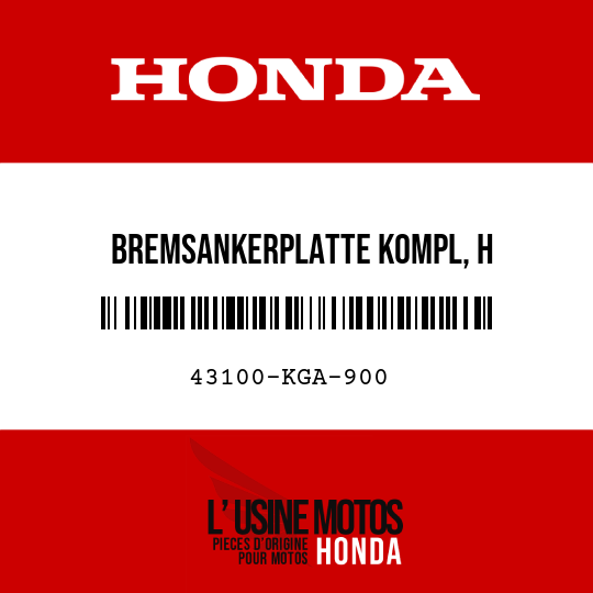 image de 43100-KGA-900 BREMSANKERPLATTE KOMPL, H