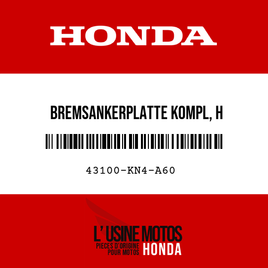 image de 43100-KN4-A60 BREMSANKERPLATTE KOMPL, H
