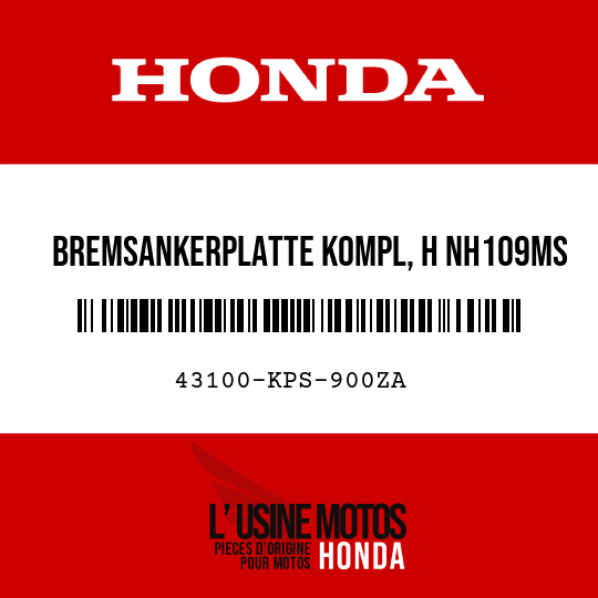 image de 43100-KPS-900ZA BREMSANKERPLATTE KOMPL, H NH109MS 
