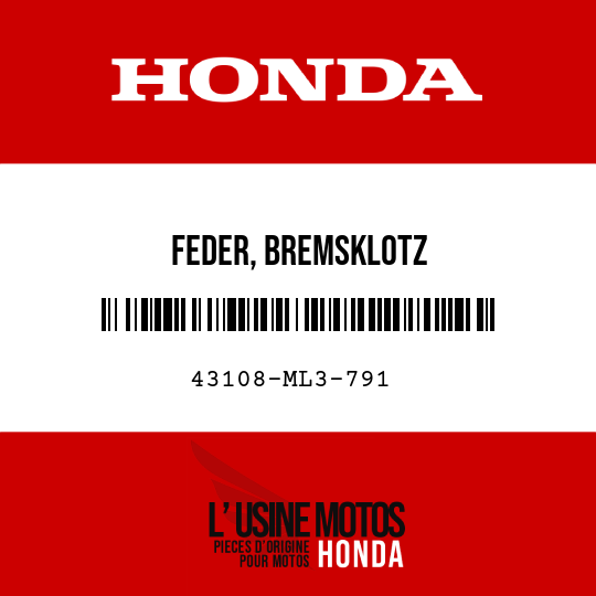 image de 43108-ML3-791 FEDER, BREMSKLOTZ