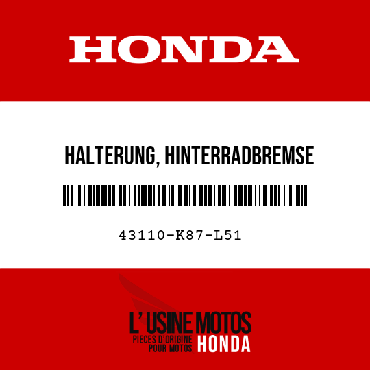 image de 43110-K87-L51 HALTERUNG, HINTERRADBREMSE