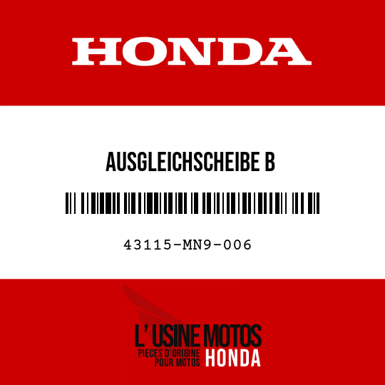 image de 43115-MN9-006 AUSGLEICHSCHEIBE B