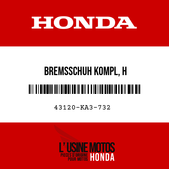 image de 43120-KA3-732 BREMSSCHUH KOMPL, H