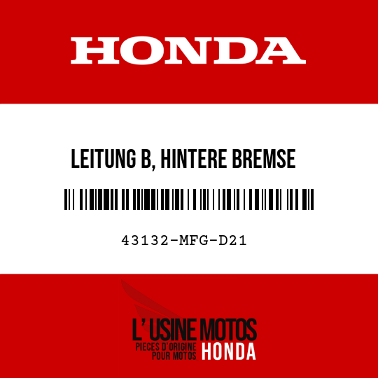 image de 43132-MFG-D21 LEITUNG B, HINTERE BREMSE