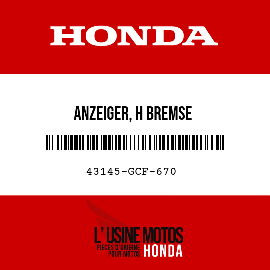 image de 43145-GCF-670 ANZEIGER, H BREMSE