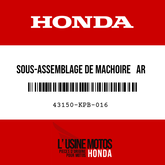 image de 43150-KPB-016 SOUS-ASSEMBLAGE DE MACHOIRE   AR (NISSIN)