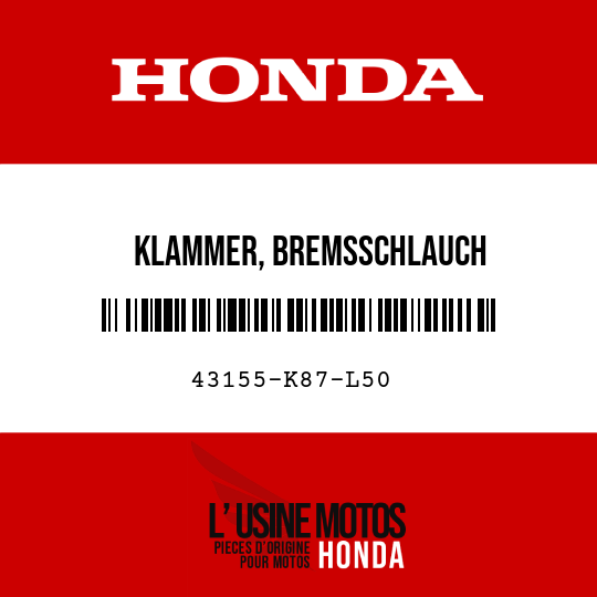 image de 43155-K87-L50 KLAMMER, BREMSSCHLAUCH