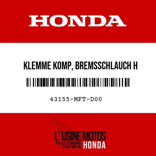 image de 43155-MFT-D00 KLEMME KOMP, BREMSSCHLAUCH H