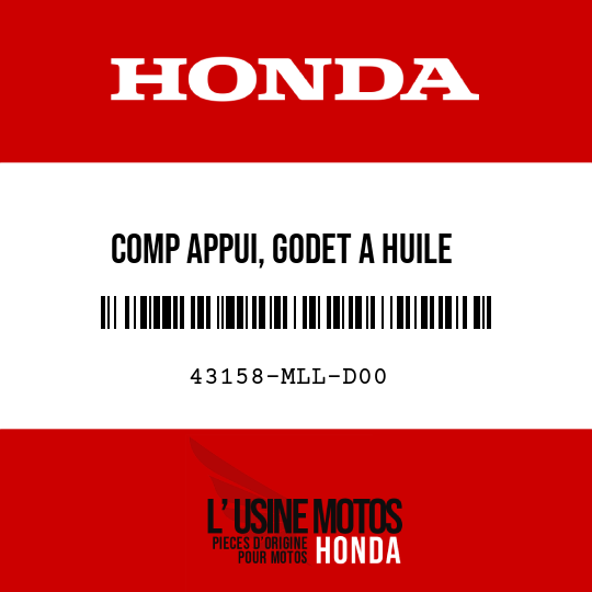 image de 43158-MLL-D00 COMP APPUI, GODET A HUILE