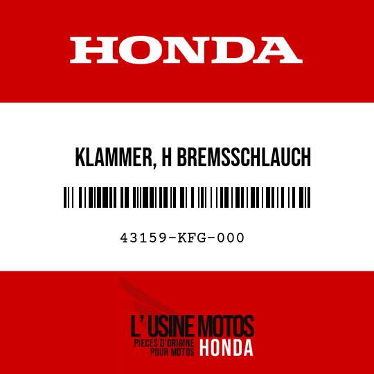 image de 43159-KFG-000 KLAMMER, H BREMSSCHLAUCH