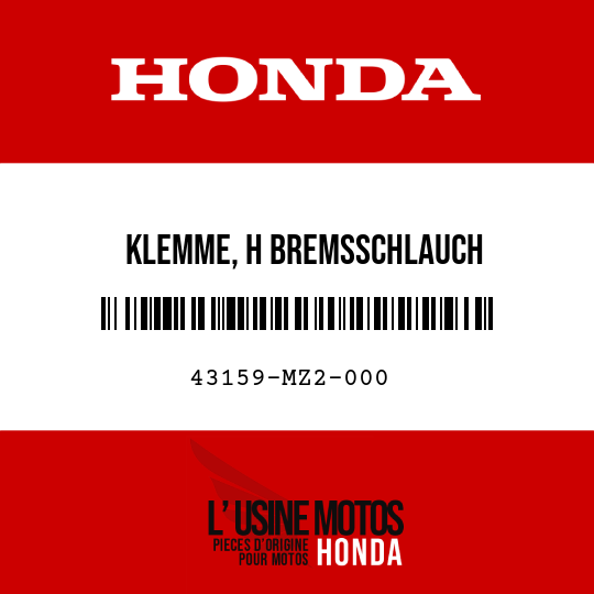 image de 43159-MZ2-000 KLEMME, H BREMSSCHLAUCH