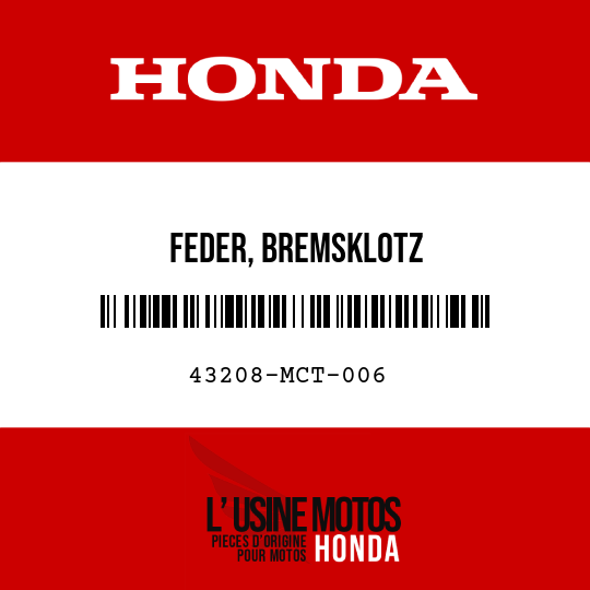 image de 43208-MCT-006 FEDER, BREMSKLOTZ