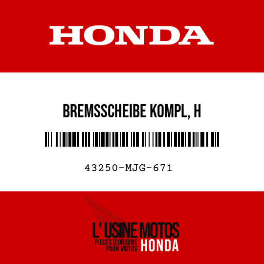 image de 43250-MJG-671 BREMSSCHEIBE KOMPL, H