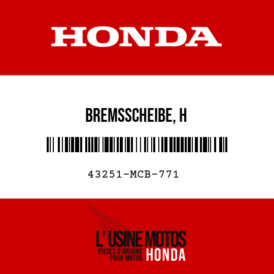 image de 43251-MCB-771 BREMSSCHEIBE, H