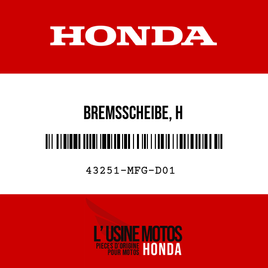 image de 43251-MFG-D01 BREMSSCHEIBE, H