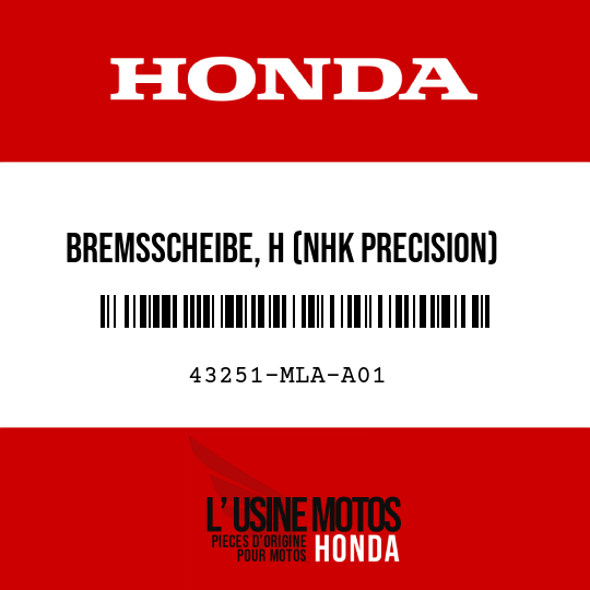 image de 43251-MLA-A01 BREMSSCHEIBE, H (NHK PRECISION)