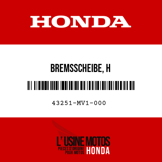 image de 43251-MV1-000 BREMSSCHEIBE, H
