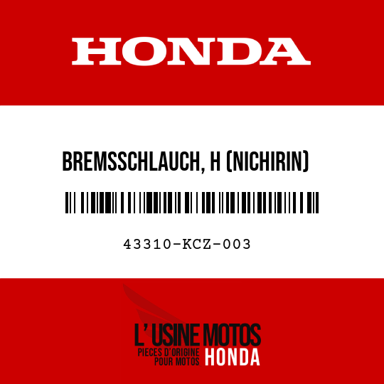 image de 43310-KCZ-003 BREMSSCHLAUCH, H (NICHIRIN)