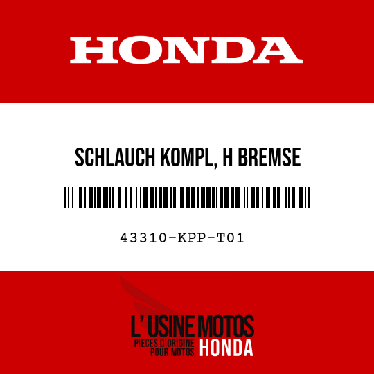 image de 43310-KPP-T01 SCHLAUCH KOMPL, H BREMSE