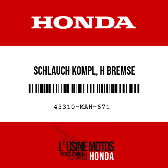 image de 43310-MAH-671 SCHLAUCH KOMPL, H BREMSE