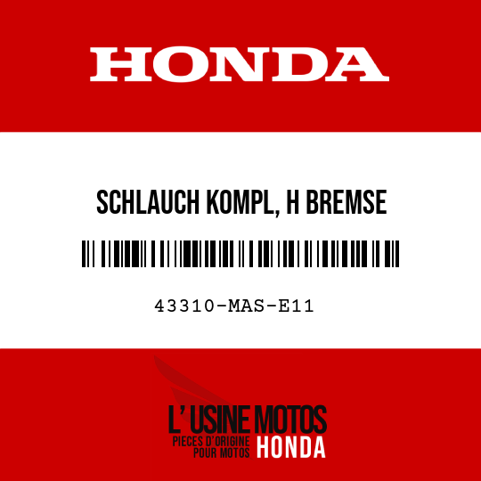 image de 43310-MAS-E11 SCHLAUCH KOMPL, H BREMSE