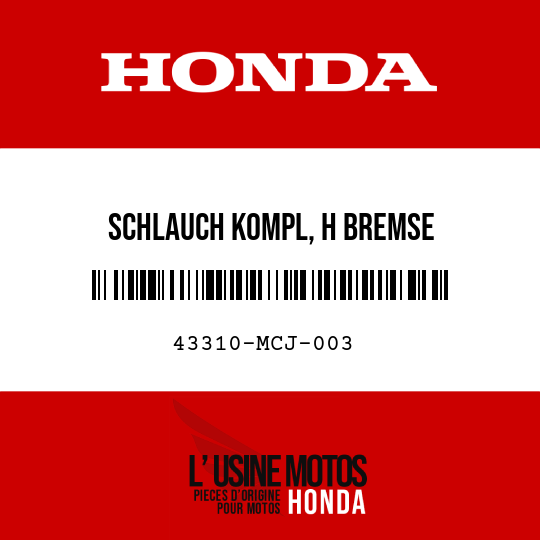 image de 43310-MCJ-003 SCHLAUCH KOMPL, H BREMSE
