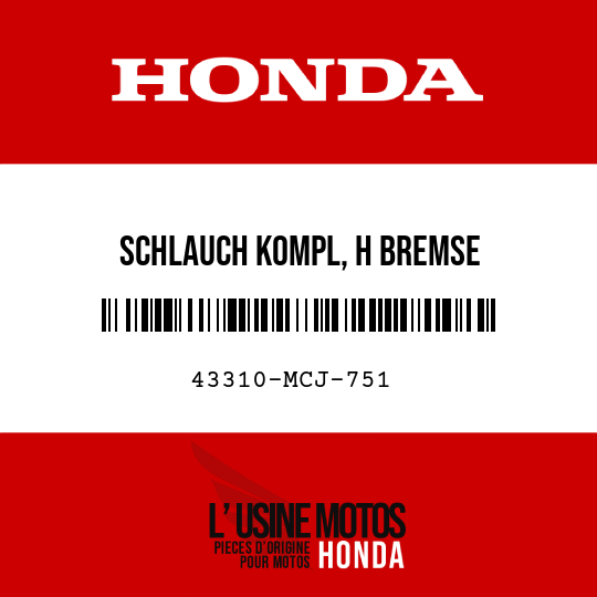 image de 43310-MCJ-751 SCHLAUCH KOMPL, H BREMSE