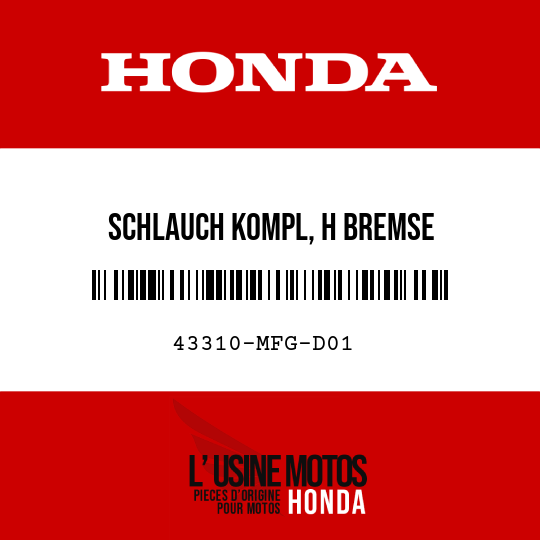 image de 43310-MFG-D01 SCHLAUCH KOMPL, H BREMSE