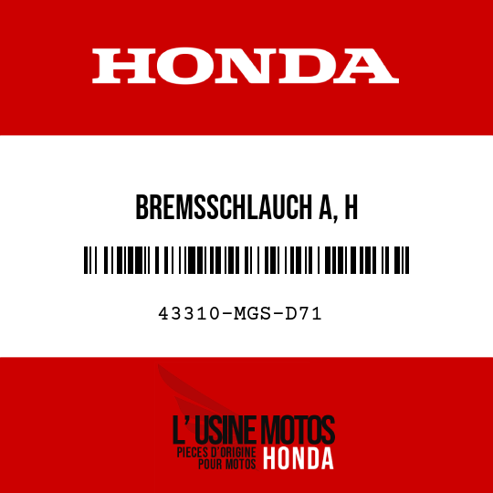 image de 43310-MGS-D71 BREMSSCHLAUCH A, H