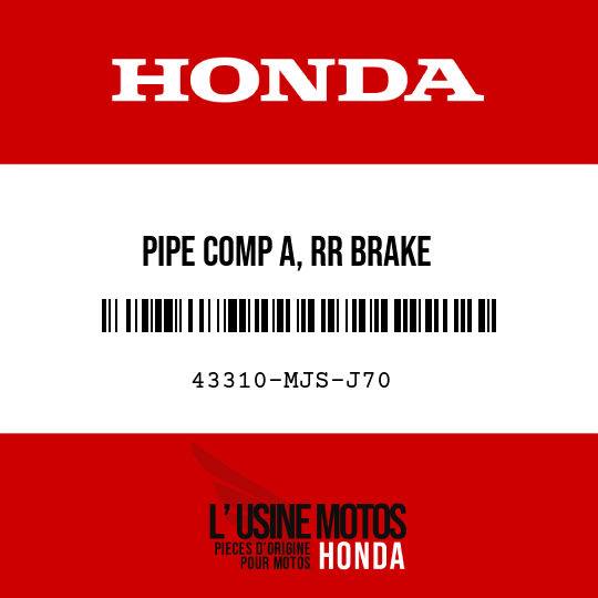 image de 43310-MJS-J70 PIPE COMP A, RR BRAKE