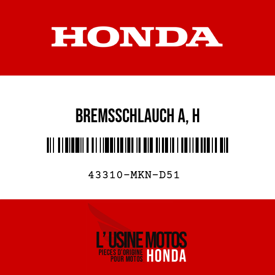 image de 43310-MKN-D51 BREMSSCHLAUCH A, H