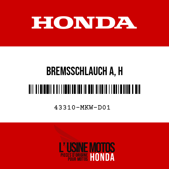 image de 43310-MKW-D01 BREMSSCHLAUCH A, H