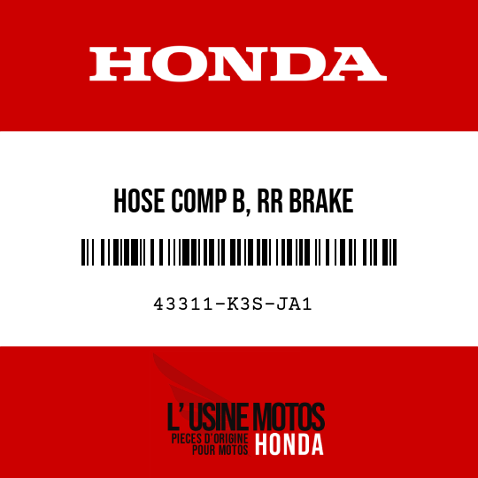 image de 43311-K3S-JA1 HOSE COMP B, RR BRAKE