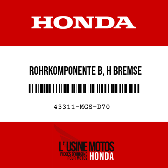 image de 43311-MGS-D70 ROHRKOMPONENTE B, H BREMSE