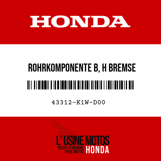 image de 43312-K1W-D00 ROHRKOMPONENTE B, H BREMSE