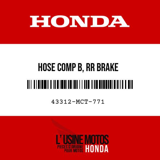 image de 43312-MCT-771 HOSE COMP B, RR BRAKE
