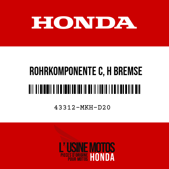 image de 43312-MKH-D20 ROHRKOMPONENTE C, H BREMSE