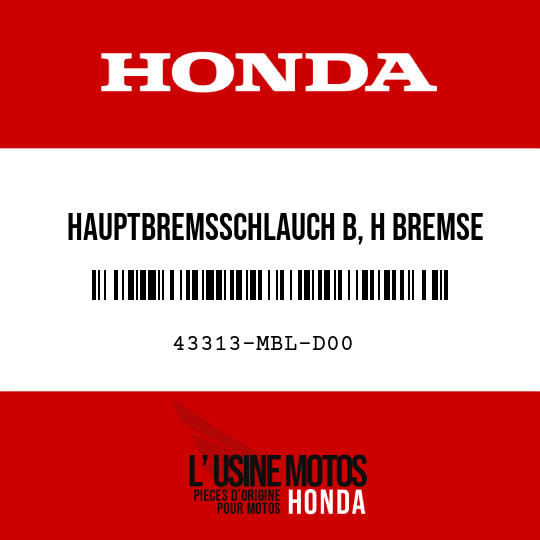 image de 43313-MBL-D00 HAUPTBREMSSCHLAUCH B, H BREMSE