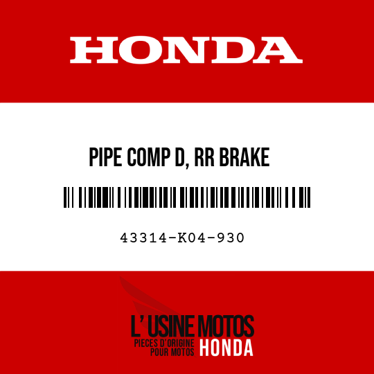 image de 43314-K04-930 PIPE COMP D, RR BRAKE